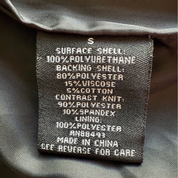 Blanc Noir Faux Leather Vest Zip Pockets Black Beige Moto Small - Picture 6 of 9